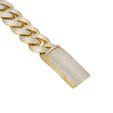 14k Yellow Gold Diamond Cuban Chain 94 Ctw
